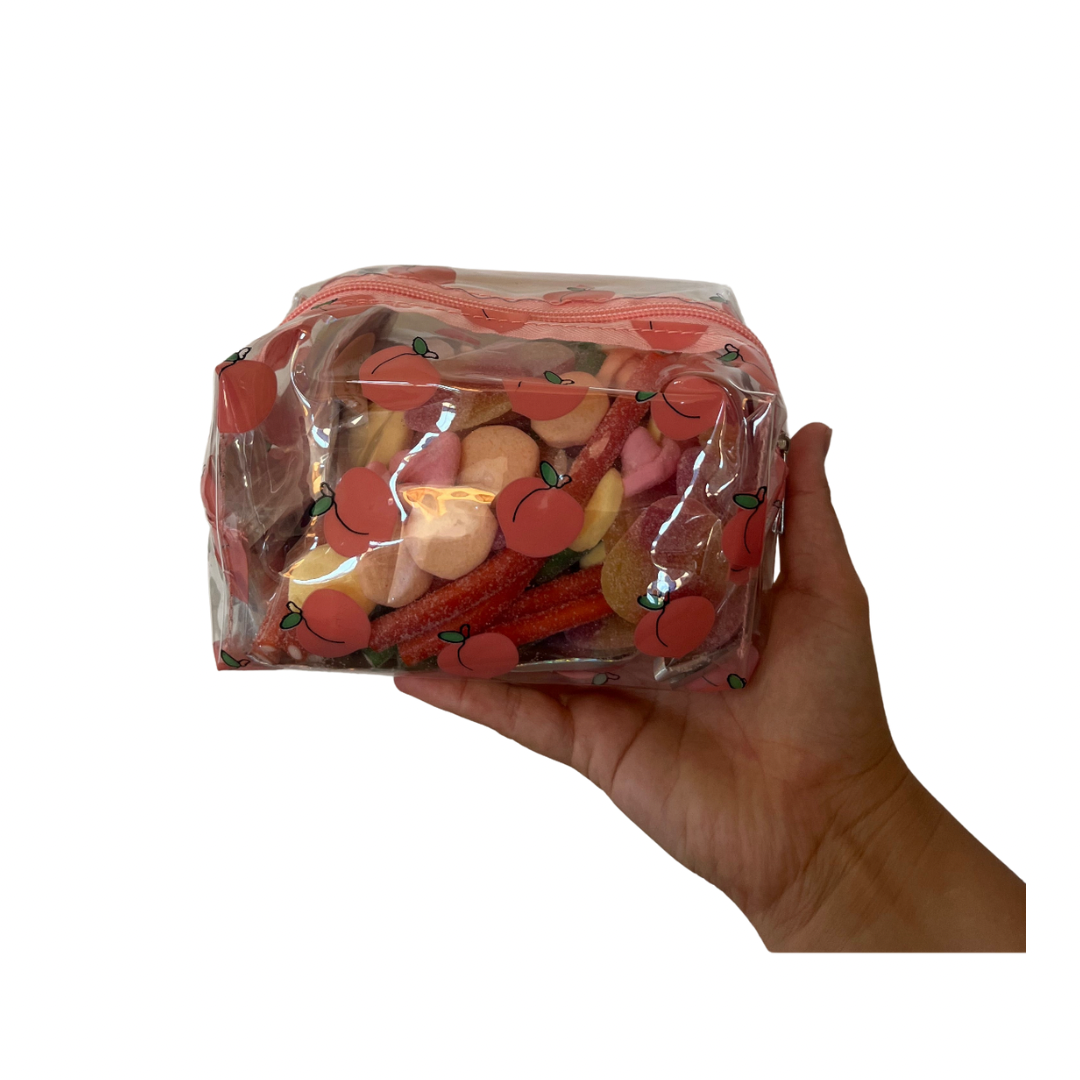 Necessaire kleine Pfirsiche gefüllt mit einer 500gr Mistery Tüte