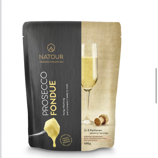 Fondue mit Prosecco 600g (2-3 Personen)